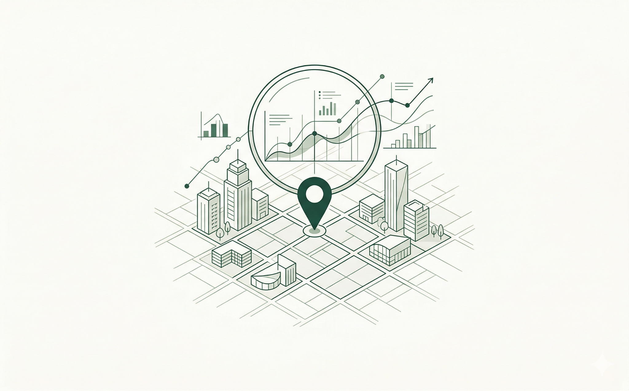 Ilustracja przedstawiająca analizę lokalizacji i otoczenia biznesowego